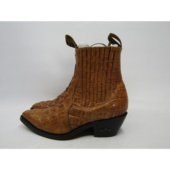 El General Mens 8 M Brown Alligator Leather Chelsea Ankle Cowboy 7\